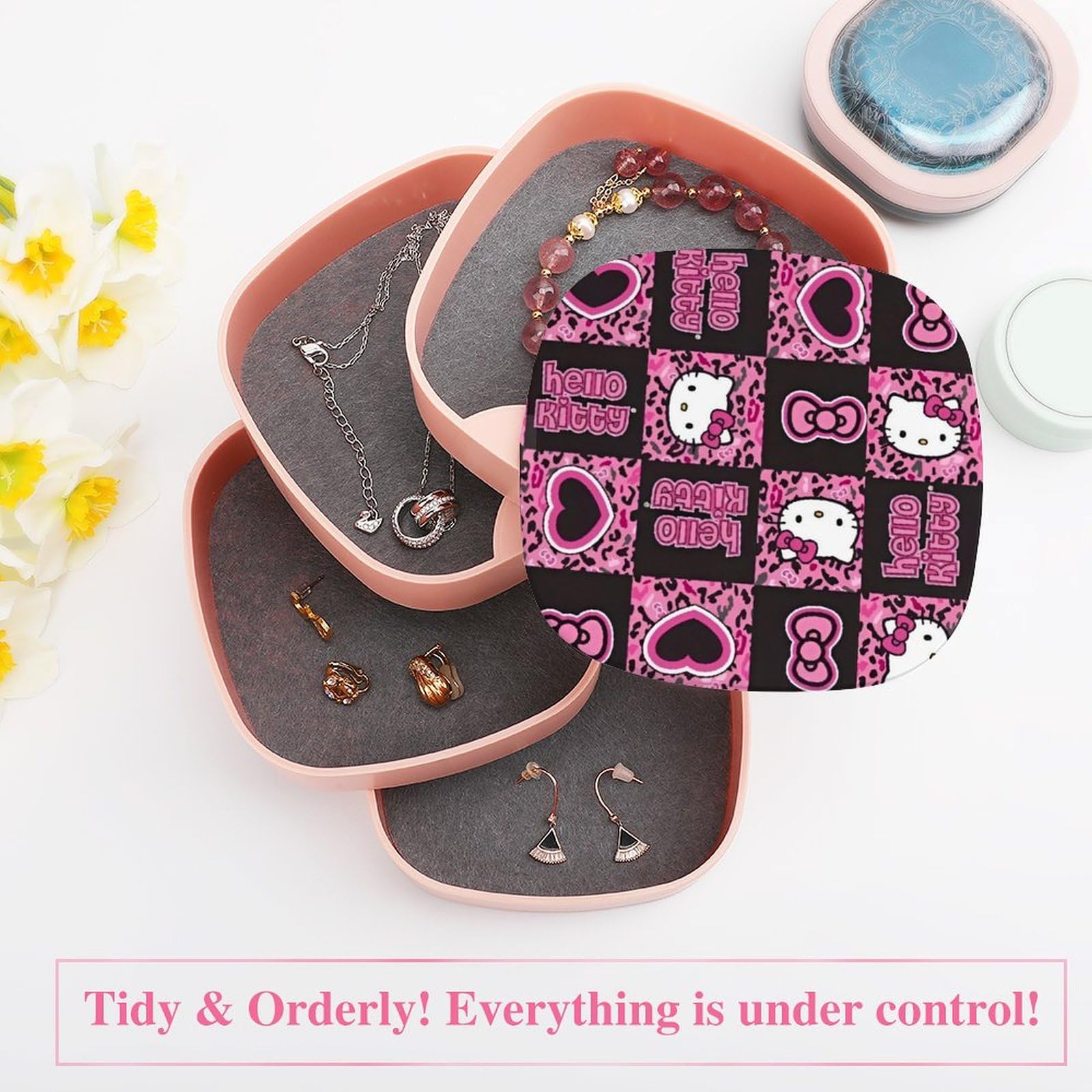 Amazon｜ハローキティ ヒョウ柄 ジュエリーボックス 4段 アクセサリー